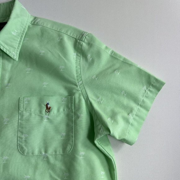Polo Ralph Lauren Classic Fit Palm Tree Button‎ Down Shirt Men Size Large Green - Picture 4 of 10